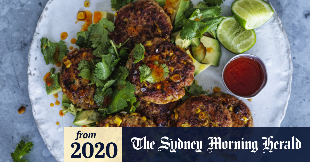 Karen Martini recipe chicken and corn koftas with coriander and avocado